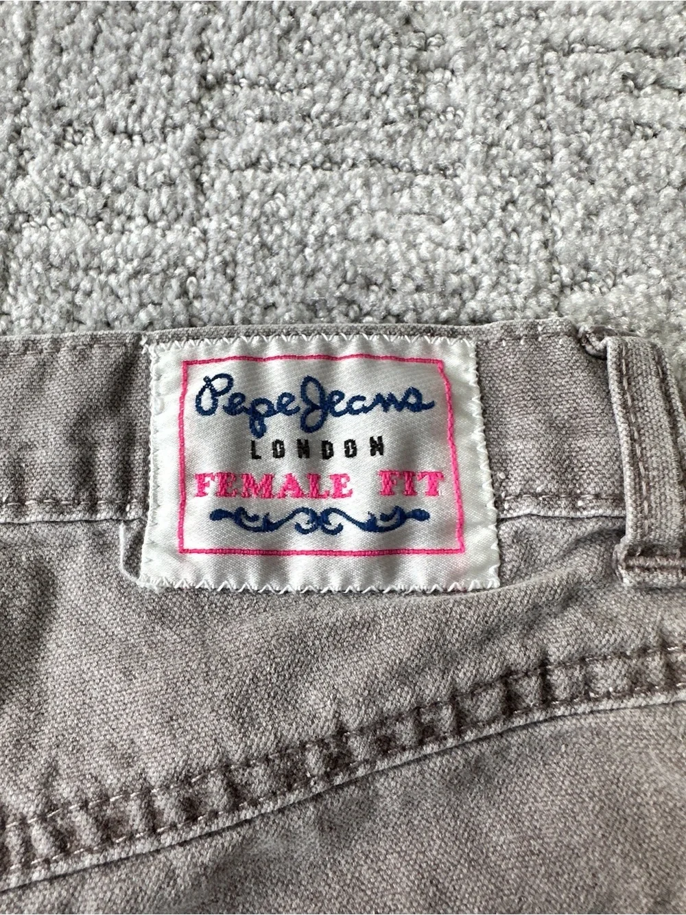 Pepe Jeans London High Rise Denim Shorts Taupe Cuffed Size 24 - Picture 9 of 12